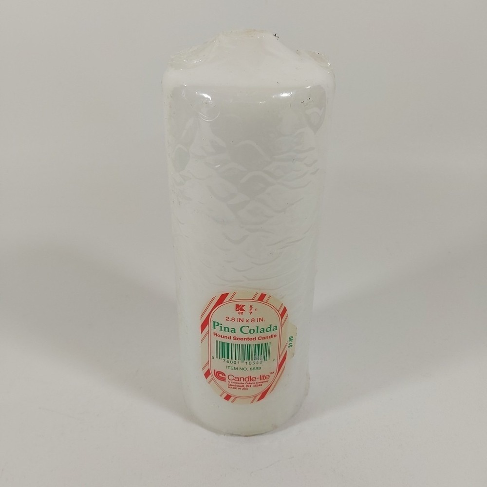 Vtg Kmart White Candle-lite Pina‎ Colada Round Scented Candle New
